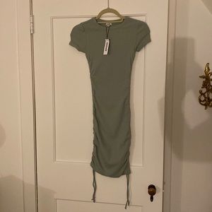 Garage Reina Ruched T-Shirt Dress - sage green - xs